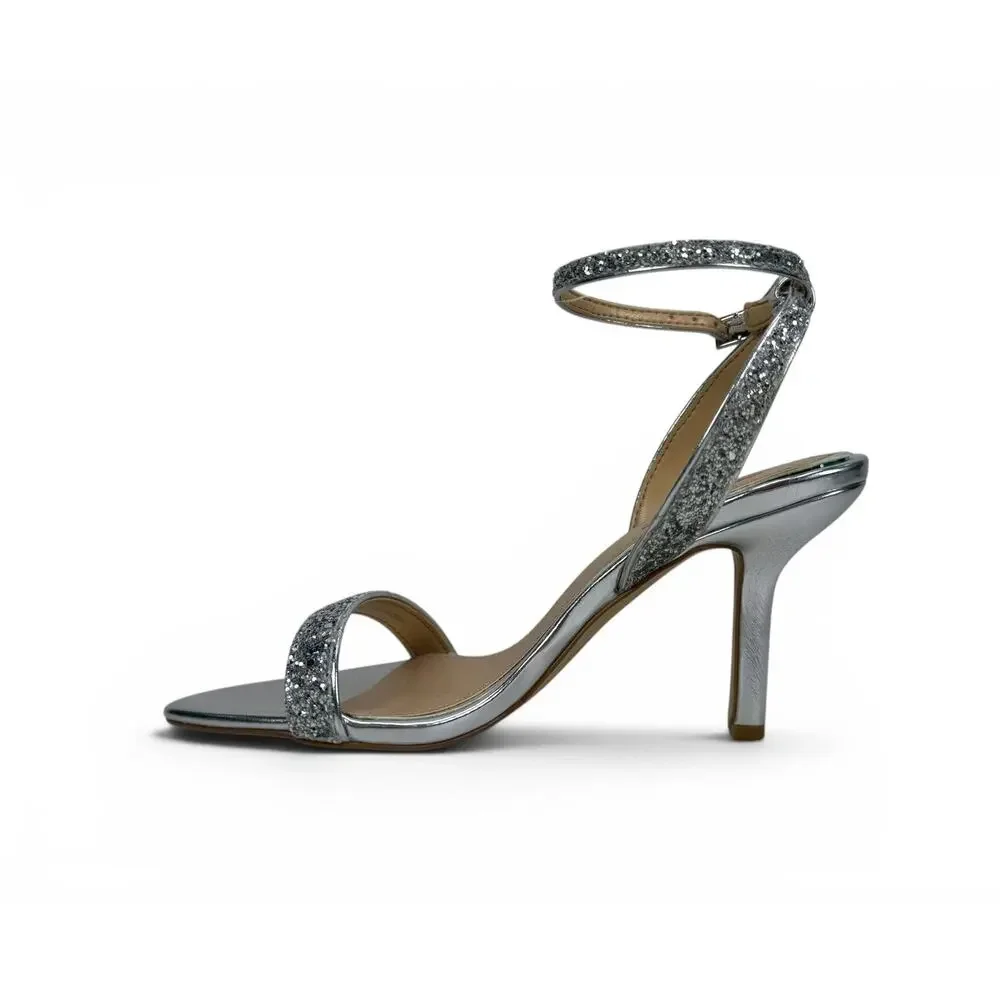 Badgley Mischka OJAI II  High Heels Womens 6 Metallic Smoke Glitter Evening Shoe